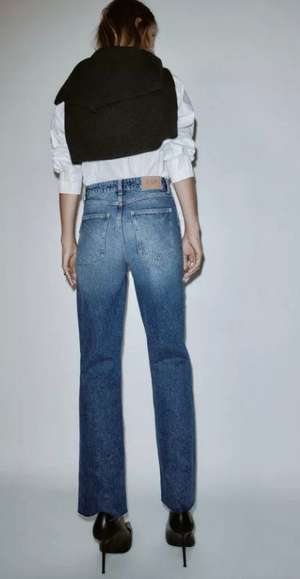 Zara denim pantalon çok şok ve rahat yepyeni - Görsel 2