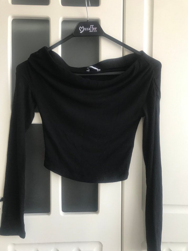 Siyah Mini Kadın Sweatshirt - Görsel 2