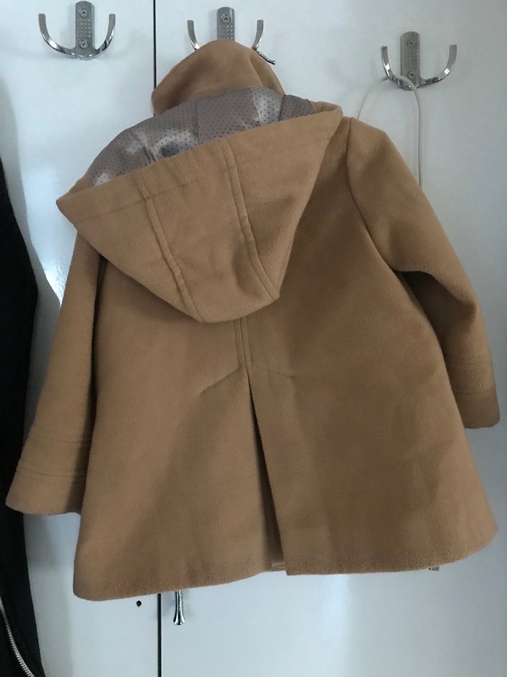 Kız Çocuk Bej Düğmeli Kaşe kaban - Görsel 2