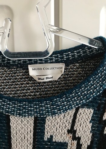 Turkuaz Desenli Bohem Örgü Kadın Kazak - Görsel 3