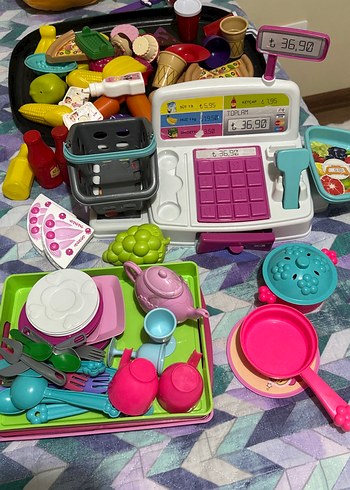 Renkli Oyuncak Mutfak Seti ve Yemekleri - Görsel 4