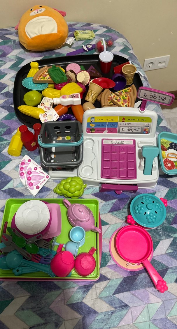 Renkli Oyuncak Mutfak Seti ve Yemekleri - Görsel 2