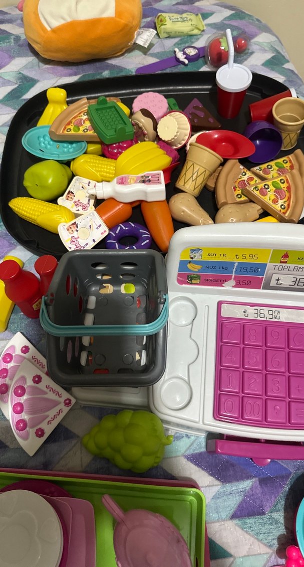Renkli Oyuncak Mutfak Seti ve Yemekleri - Görsel 3