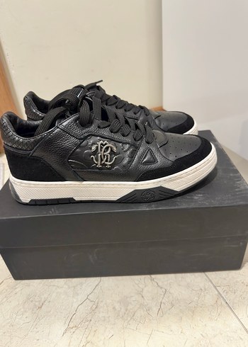 Roberto Cavalli Erkek Siyah Deri Sneaker