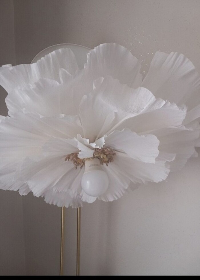 Pinteres model çiçek avize italyan krapon kağıdı ile yapılmıştır - Görsel 3