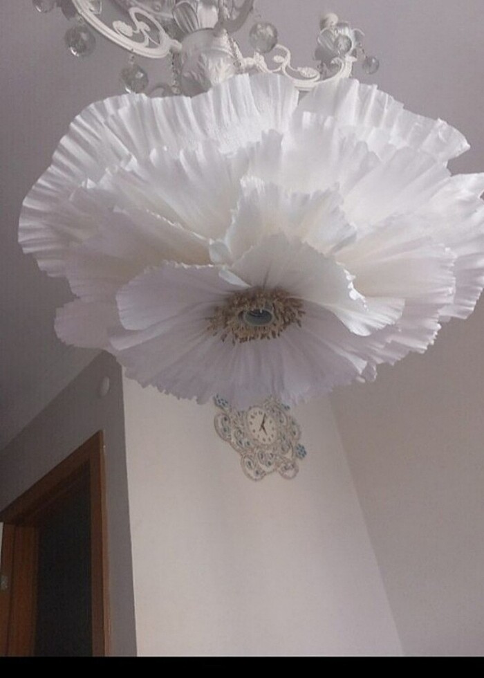 Pinteres model çiçek avize italyan krapon kağıdı ile yapılmıştır - Görsel 5