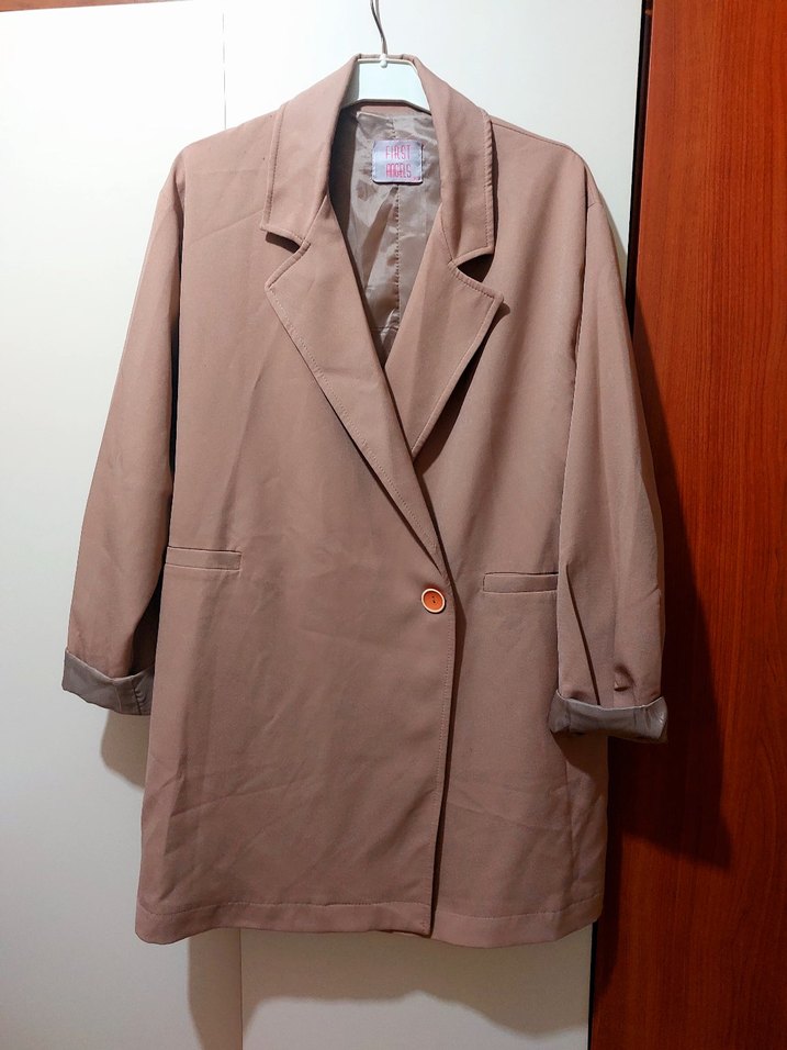 Bej Midi Kadın Blazer Ceket - Görsel 3