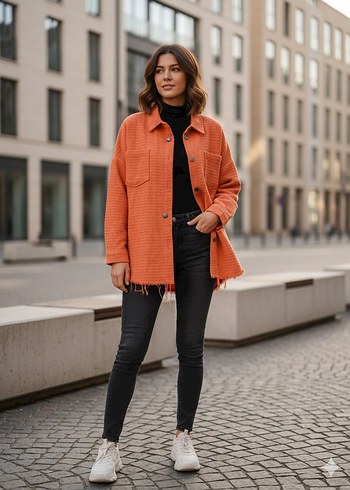 Düğmeli Uzun Kollu Keten Mini Gömlek - Görsel 3