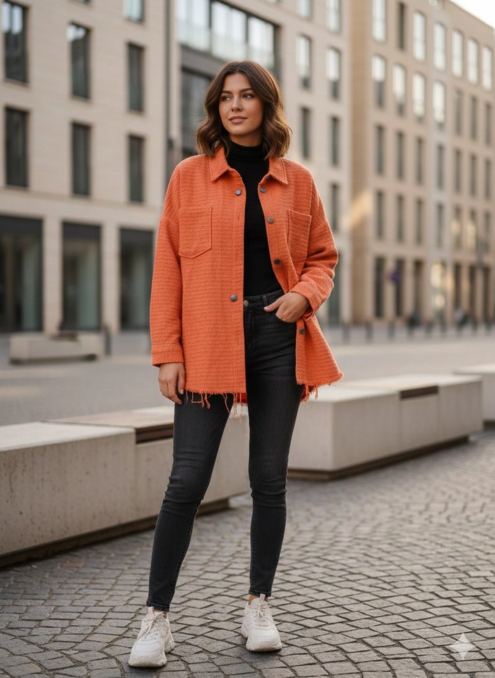 Düğmeli Uzun Kollu Keten Mini Gömlek - Görsel 3