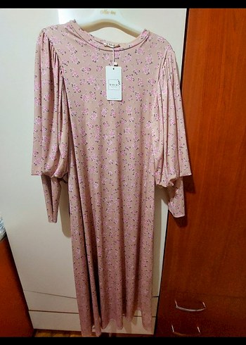 Pastel Bağcıklı Uzun Salaş Elbise - Görsel 4