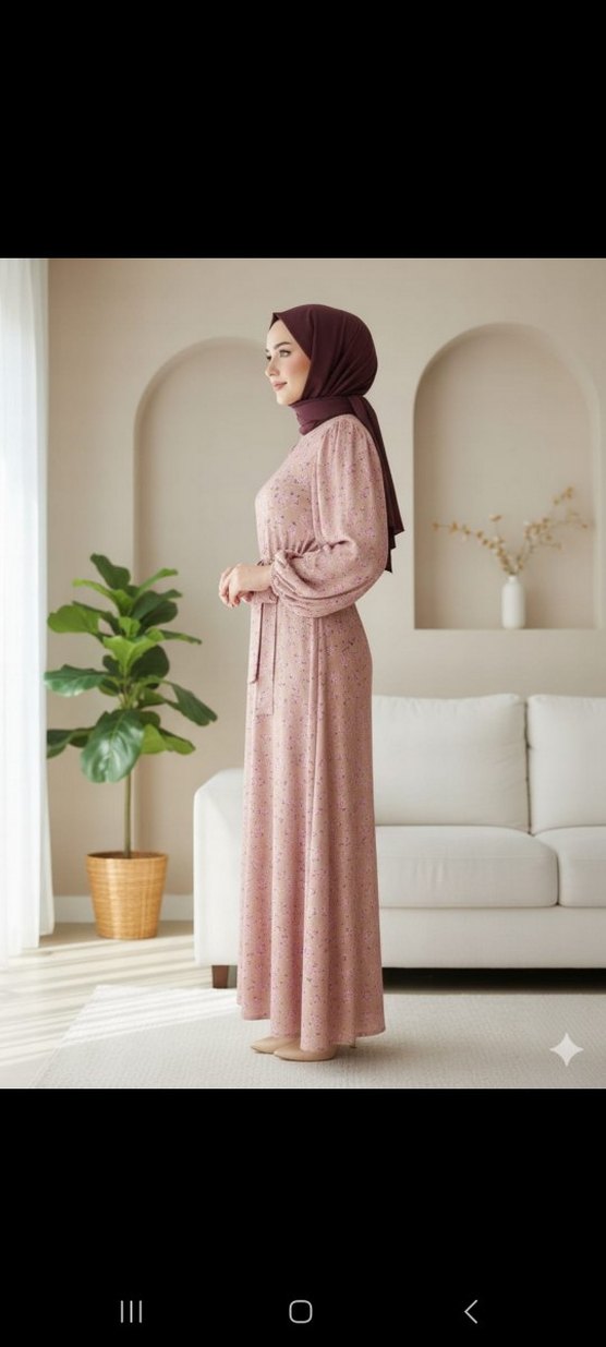 Pastel Bağcıklı Uzun Salaş Elbise - Görsel 2