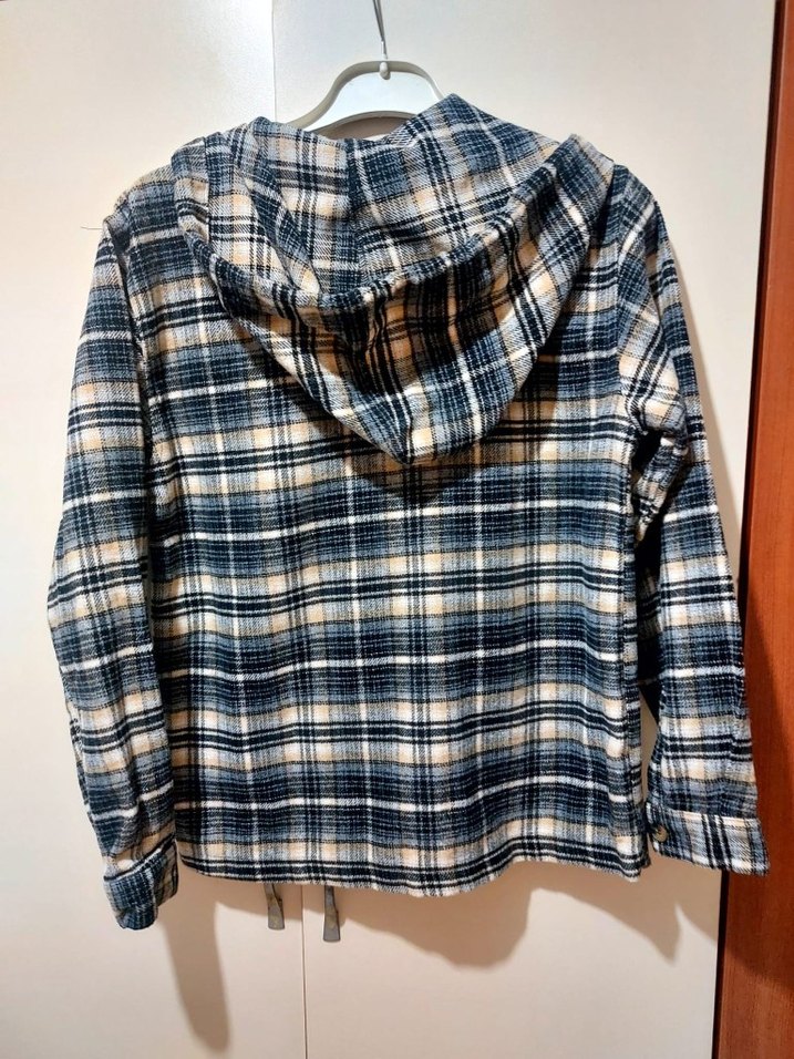 Gri Ekose Desenli Fermuarlı Kadın Sweatshirt - Görsel 2