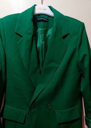 Yeşil Düğmeli Kadın Blazer Ceket - Görsel 4