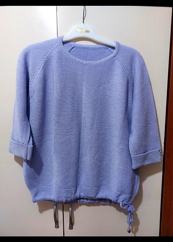 Kadın Pastel lila Pamuklu Uzun Kollu Triko - Görsel 6