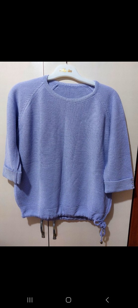 Kadın Pastel lila Pamuklu Uzun Kollu Triko - Görsel 4