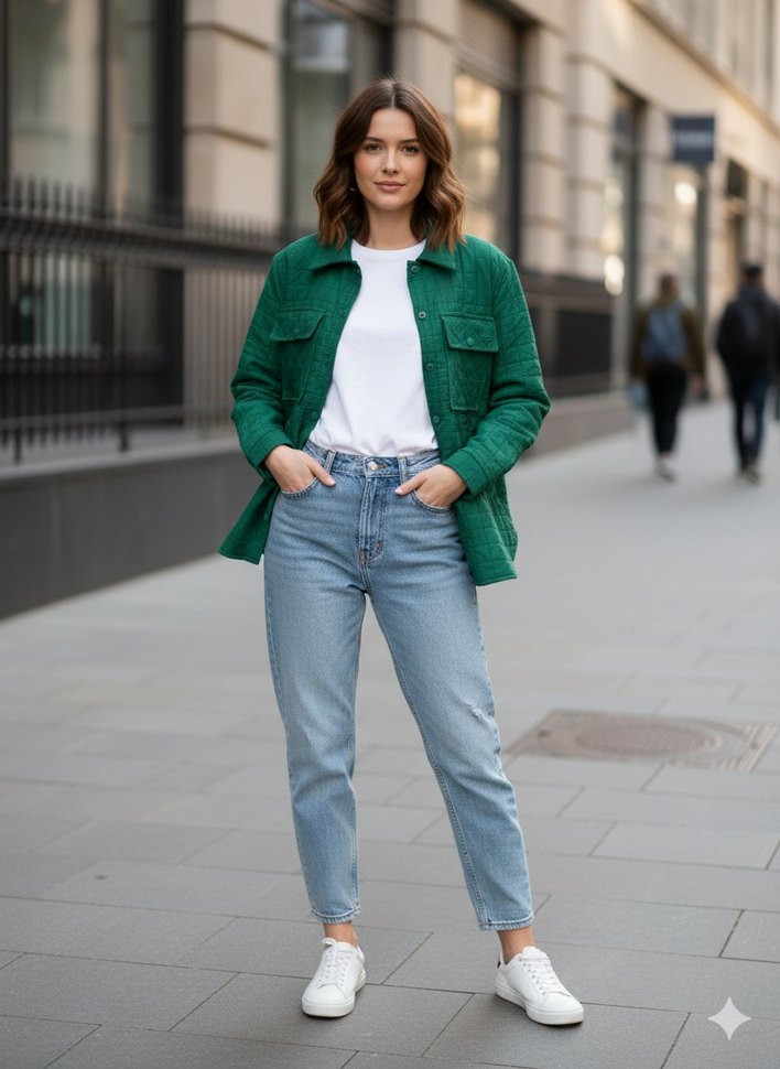 Düğmeli Yeşil Kadın Keten Ceket - Görsel 4