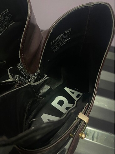 38 Beden bordo Renk Zara topuklu bot