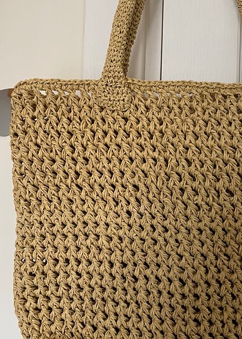 Bej Örgü Kadın Çanta - Görsel 2