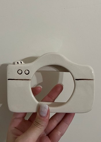 Beyaz Seramik Dijital Kamera Figürü - Görsel 2