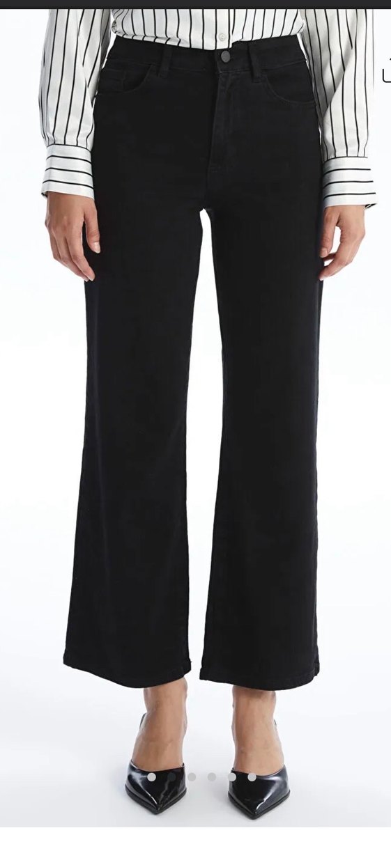 Siyah Kadın Midi wide leg
 Pantolon 24 beden - Görsel 2