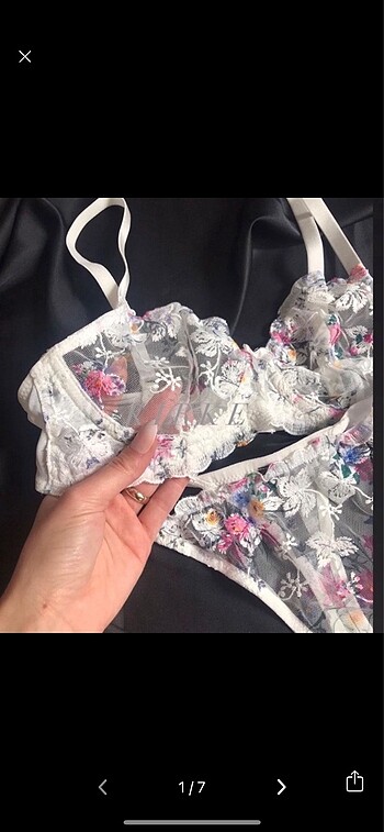 BEYAZ ÇİÇEKLİ BRALET SET