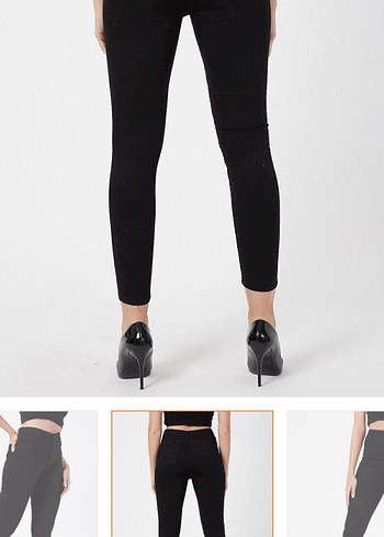 Siyah Dar Kesim Midi Kot Pantolon - Görsel 2