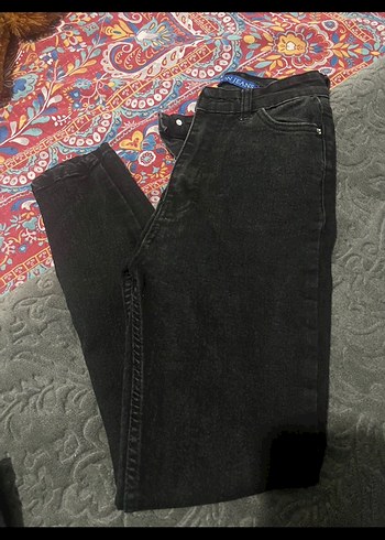 Siyah Dar Kesim Midi Kot Pantolon - Görsel 3