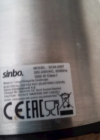 Beden Renk Sinbo Gri Elektrikli Cezve