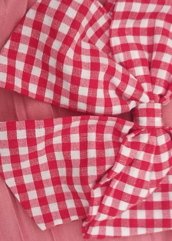 Kız Çocuk Kırmızı Nakışlı Dantelli Elbise - Görsel 4