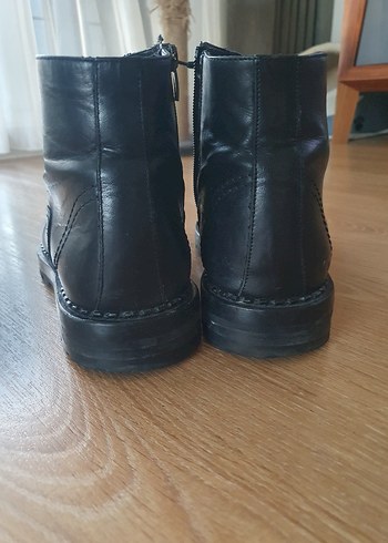 Klasik Siyah Deri Erkek Bot - Görsel 4