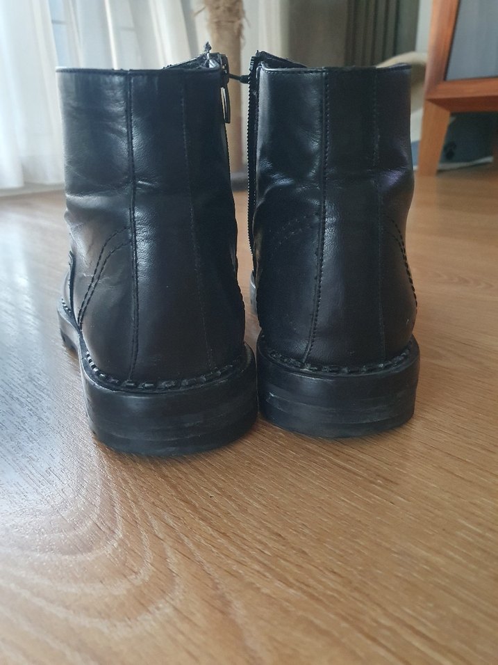 Klasik Siyah Deri Erkek Bot - Görsel 4