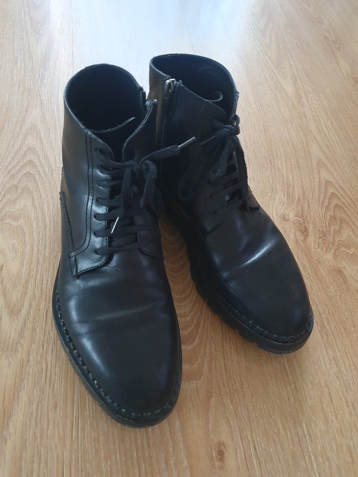 Klasik Siyah Deri Erkek Bot - Görsel 2