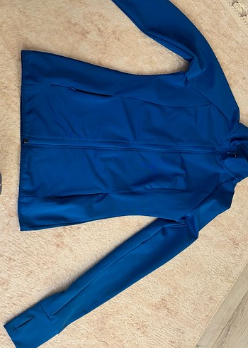 Kadın mavi Fermuarlı Yüksek Yakalı Sweatshirt - Görsel 3