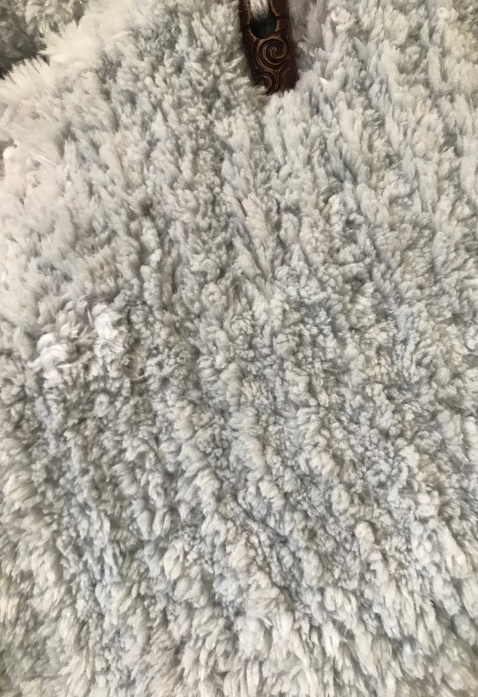 Kız Çocuk Gri Kürklü Örgü kaban mont - Görsel 4