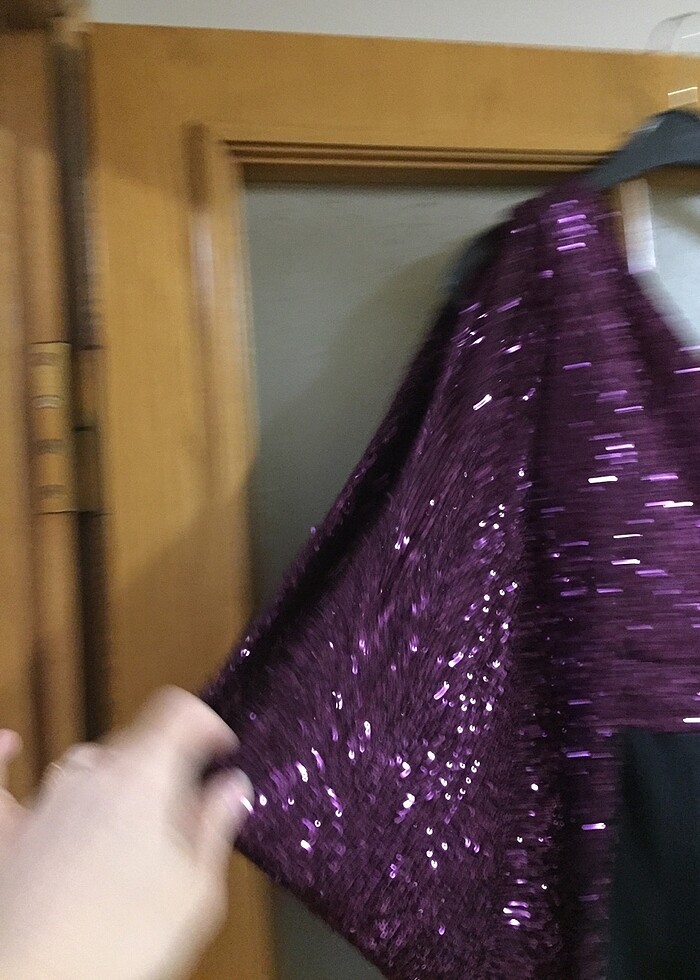 42 beden payetli gece elbisesi - Görsel 4