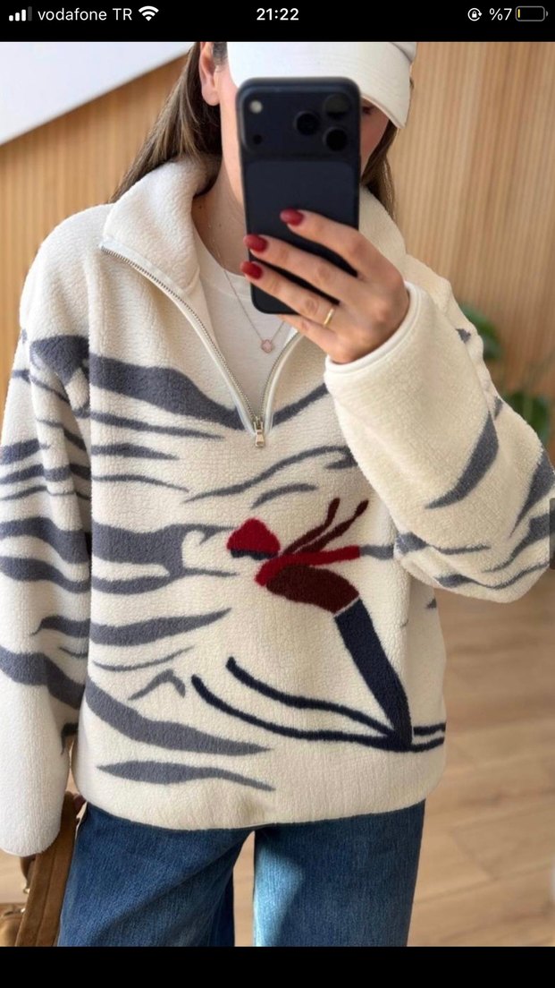 36 40 beden uyumlu polar kazak - Görsel 2