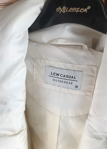 Düğmeli Beyaz Midi Kadın Ceket 36 beden mont - Görsel 2