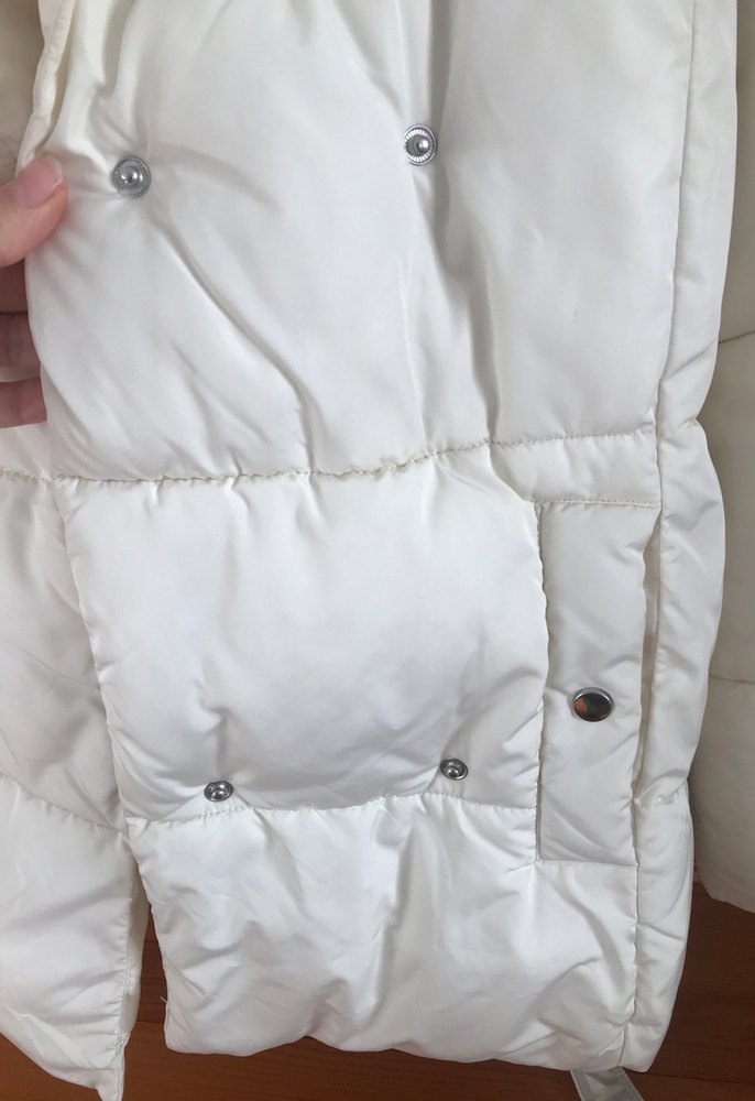 Düğmeli Beyaz Midi Kadın Ceket 36 beden mont - Görsel 3