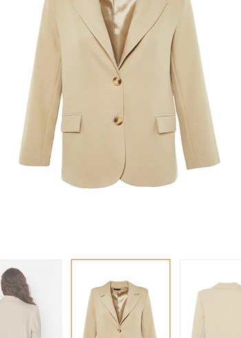 Bej Kadın Düğmeli Modern Klasik Blazer Ceket Trendyolmilla
