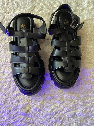 Kadın Kafes Model Siyah Sandalet