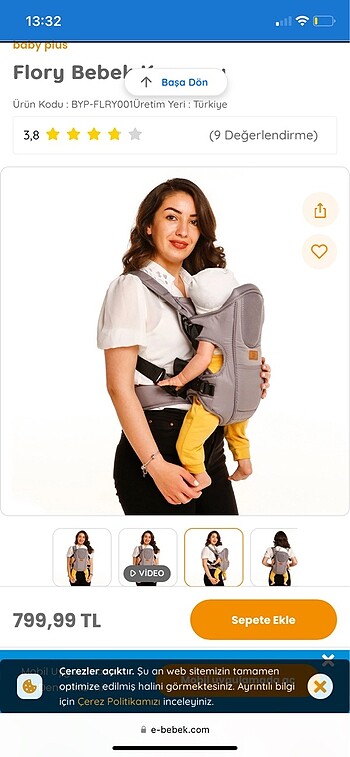  Beden E bebek gri kanguru