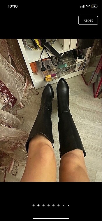 38 Beden Kadın Siyah Topuklu Çizme