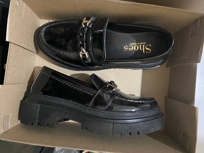Siyah Rugan Oxford/ loafer ayakkabı