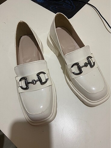 Kadın Beyaz Oxford Loafer Ayakkabı