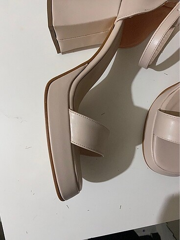 Kadın Bej Platform Topuk Ayakkabı - Görsel 6