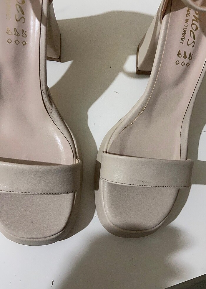 Kadın Bej Platform Topuk Ayakkabı - Görsel 2