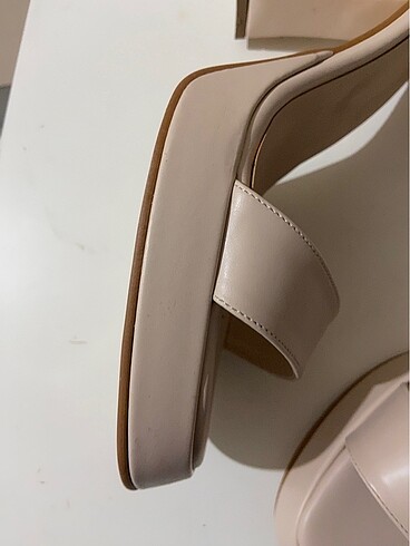 Kadın Bej Platform Topuklu Ayakkabı - Görsel 4