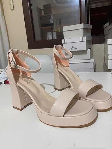 Kadın Bej Platform Topuklu Ayakkabı - Görsel 7