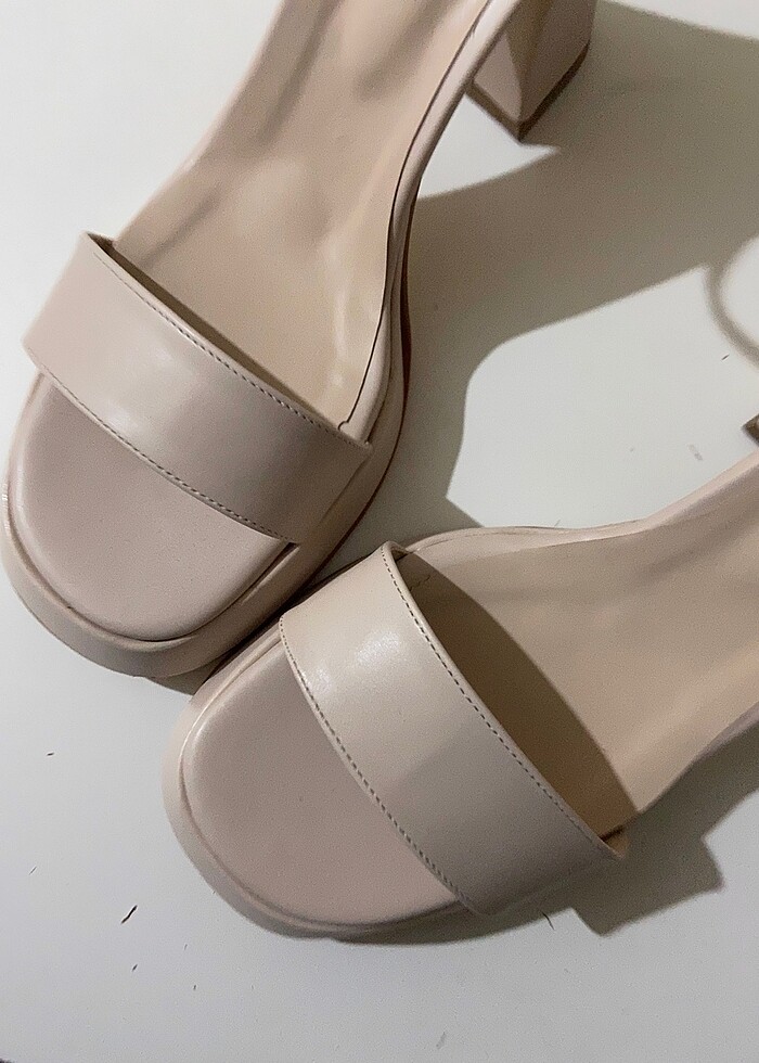 Kadın Bej Platform Topuklu Ayakkabı - Görsel 5