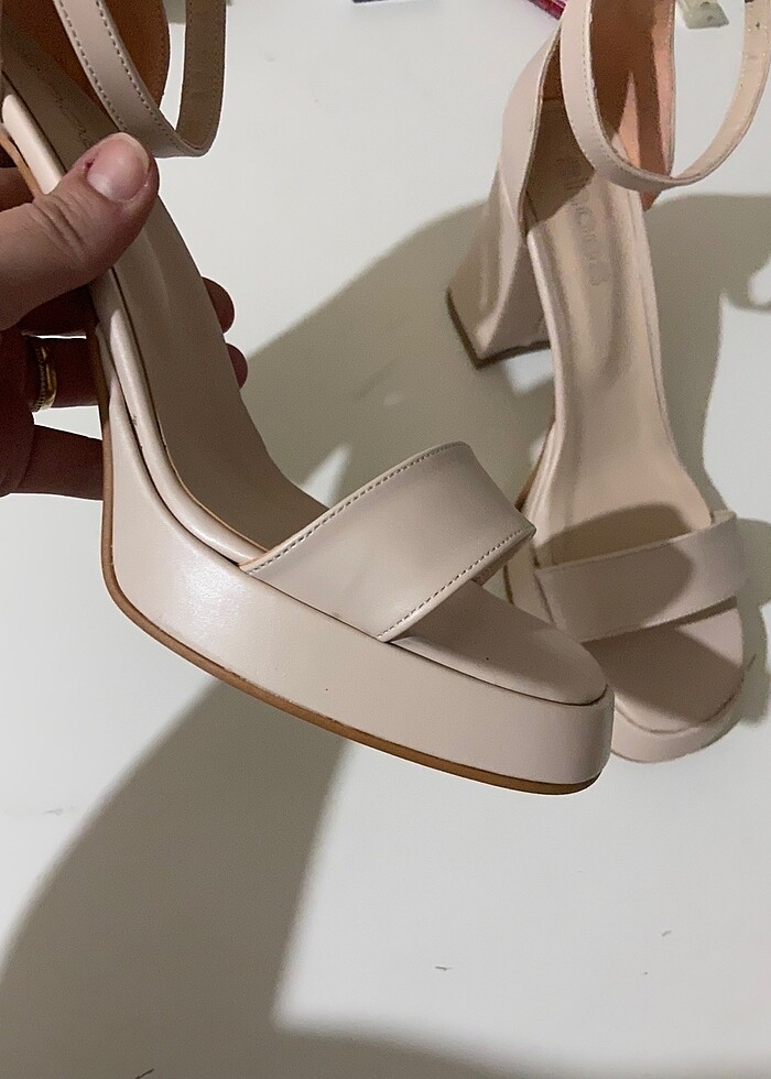 Kadın Bej Platform Topuklu Ayakkabı - Görsel 3